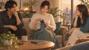 スマートフォンのプライバシーを守る3人の成人